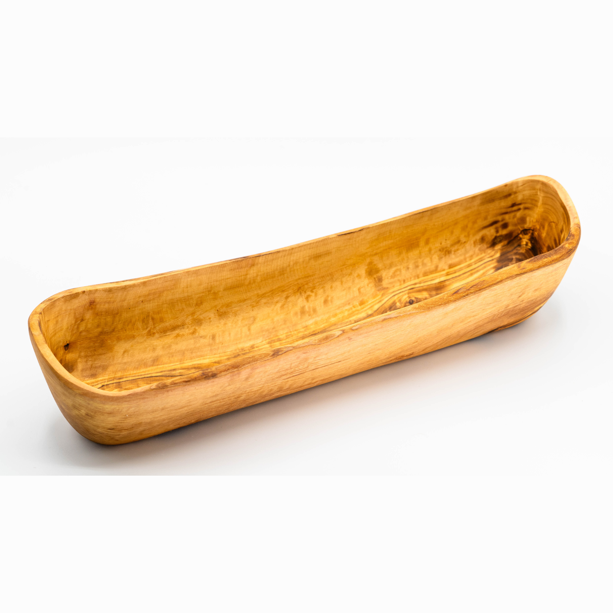 Rustikale Baguetteschale aus Olivenholz