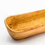 Rustikale Baguetteschale aus Olivenholz