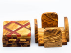 Untersetzer aus Olivenholz & Epoxidharz – 6er-Set in vier Farben