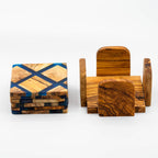 Untersetzer aus Olivenholz & Epoxidharz – 6er-Set in vier Farben