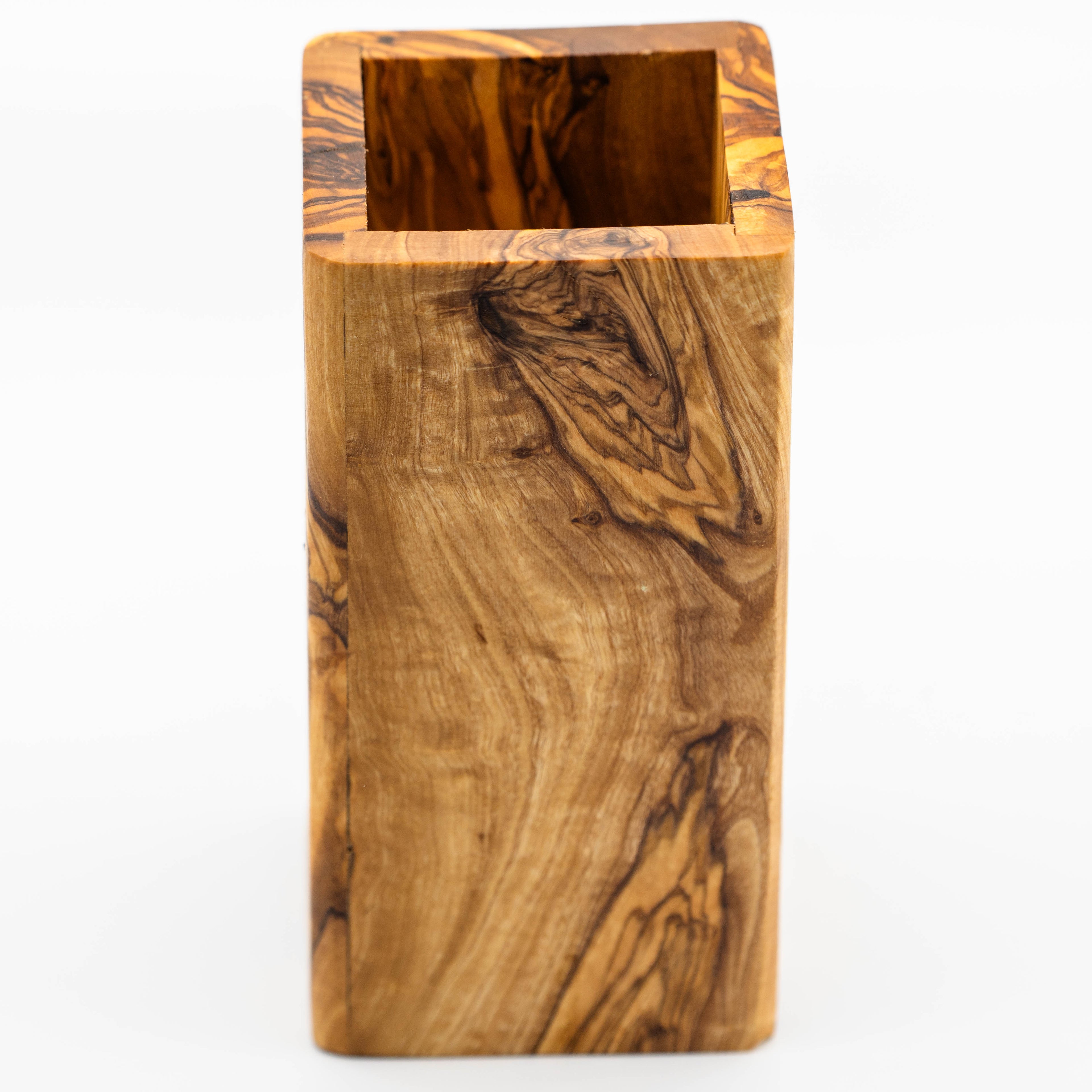 Massiver Besteckhalter aus Olivenholz