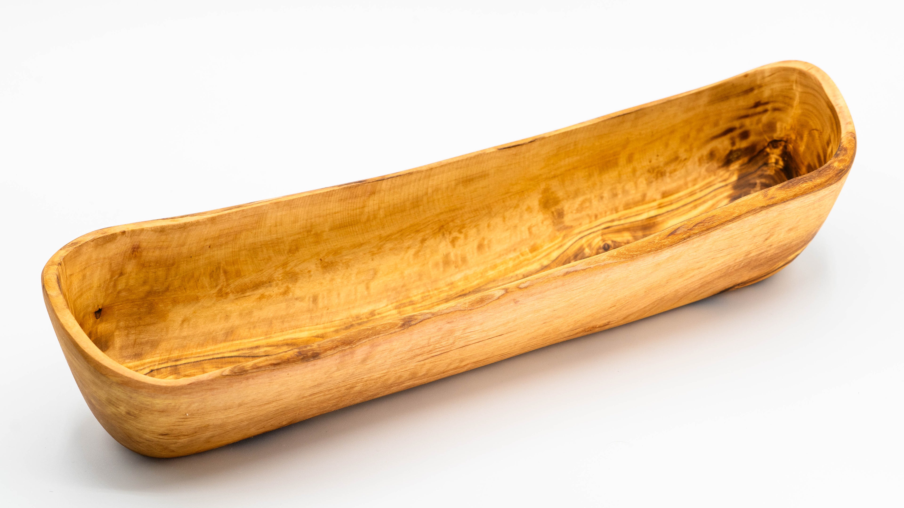 Rustikale Baguetteschale aus Olivenholz