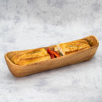 Rustikale Baguetteschale aus Olivenholz