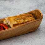 Rustikale Baguetteschale aus Olivenholz