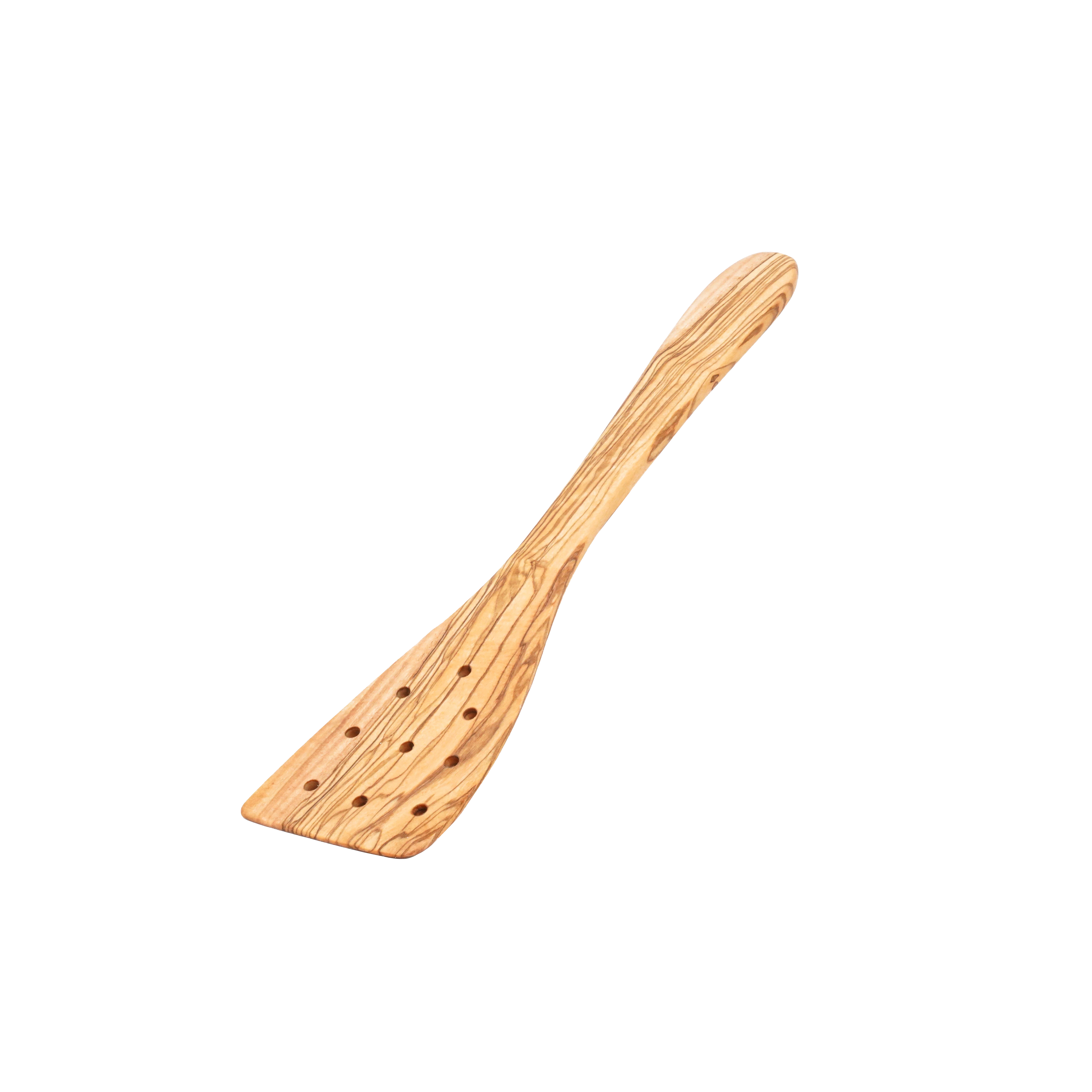 6-Loch tiefer Pfannenwender aus Olivenholz