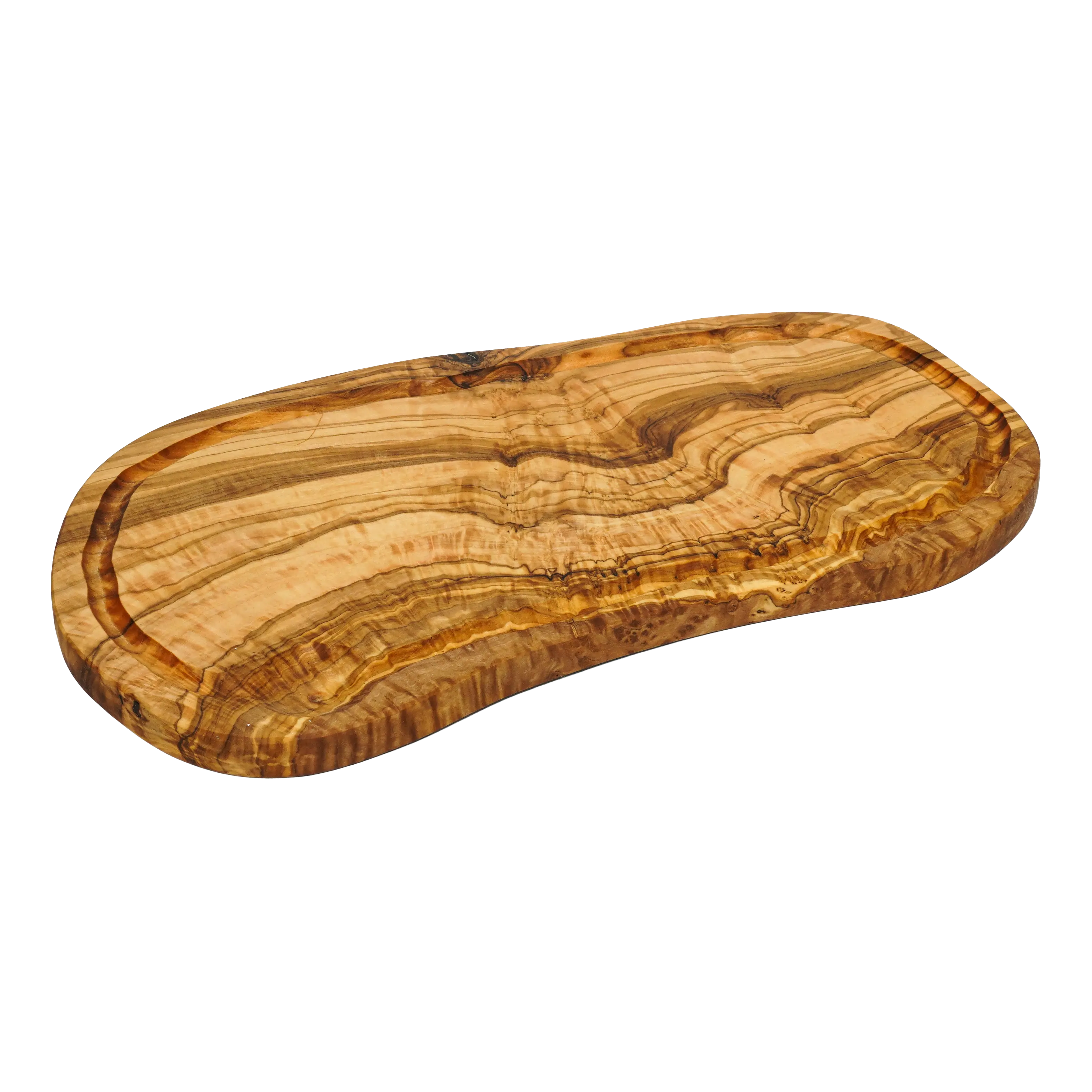 Schneidebrett mit Rille aus Olivenholz