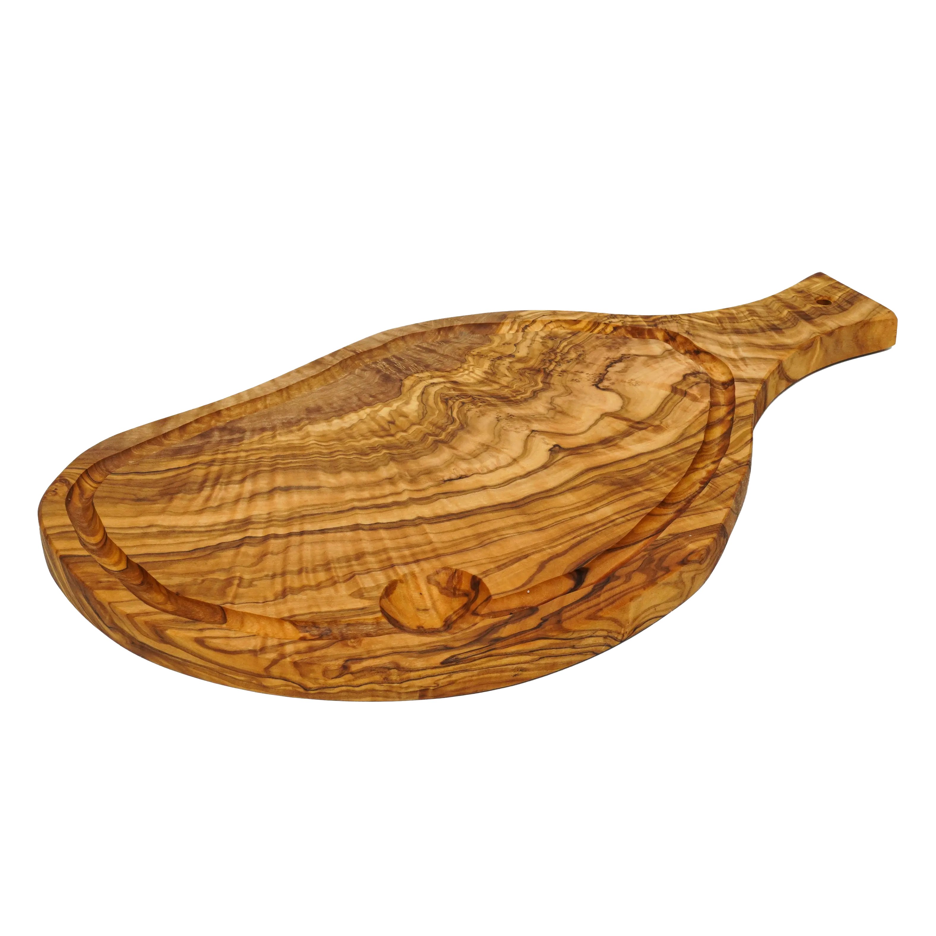 Schneidebrett mit Griff aus Olivenholz