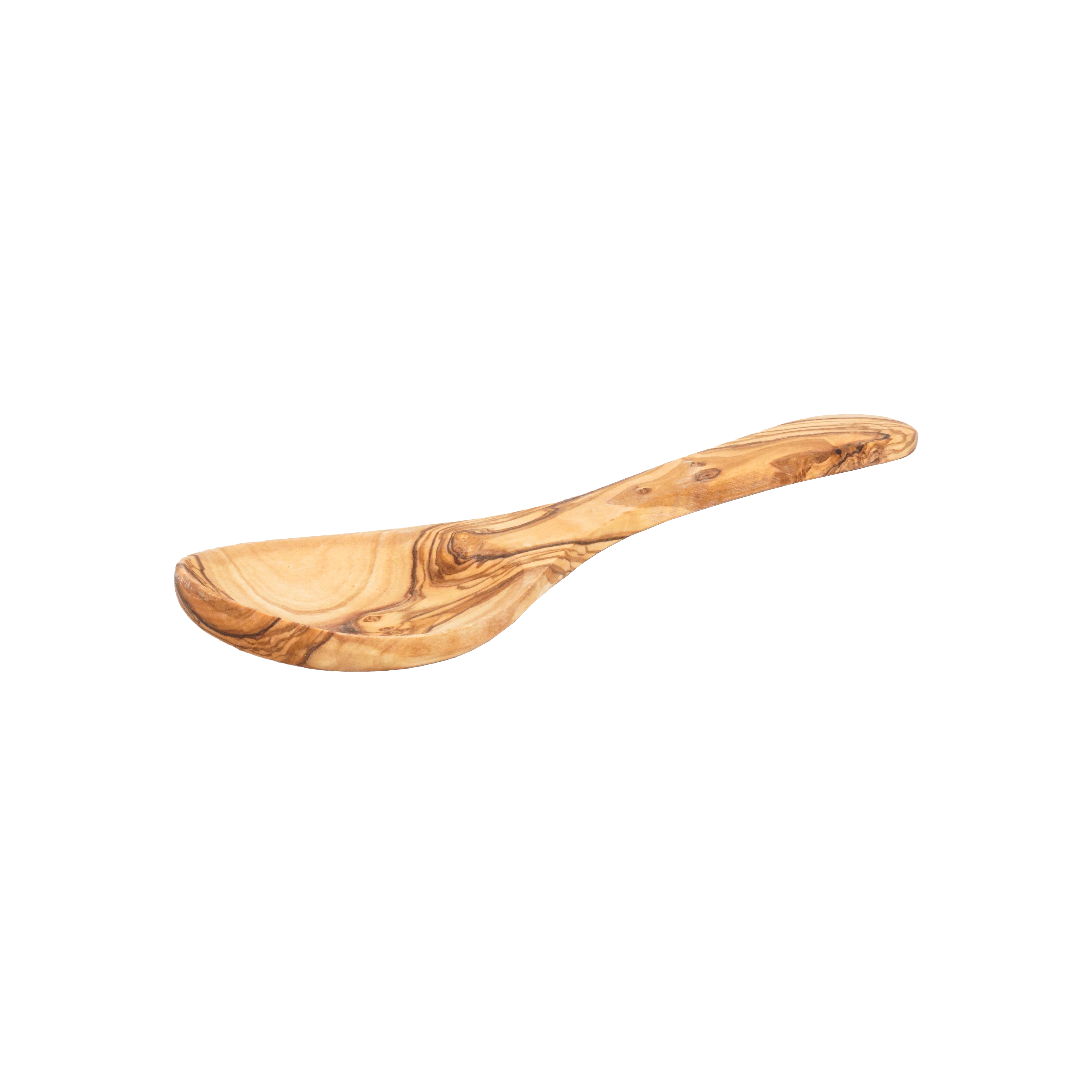 Flacher Schöpflöffel aus Olivenholz