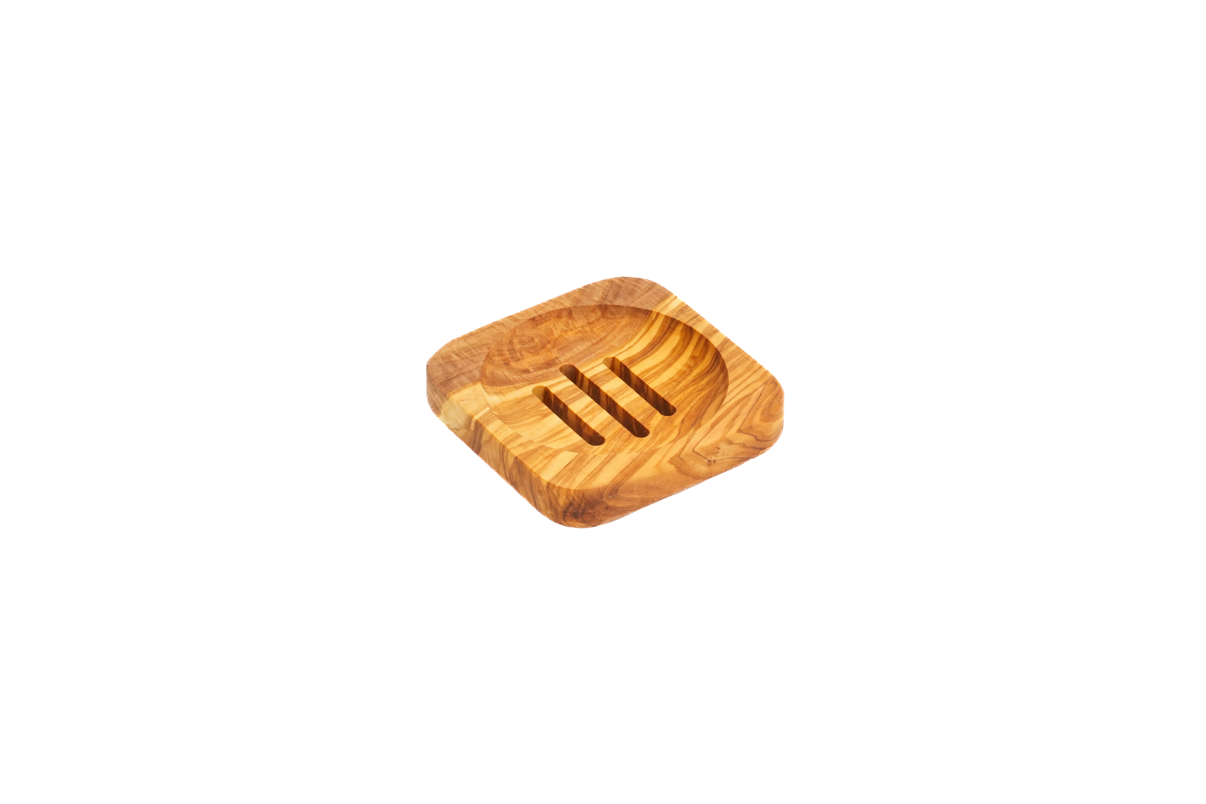 Seifenschale in Eckiger Form aus Olivenholz IM SET