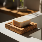 Seifenschale mit Seife in Benutzung